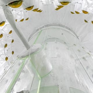 Photo of the outer detector of the LZ dark matter experiment