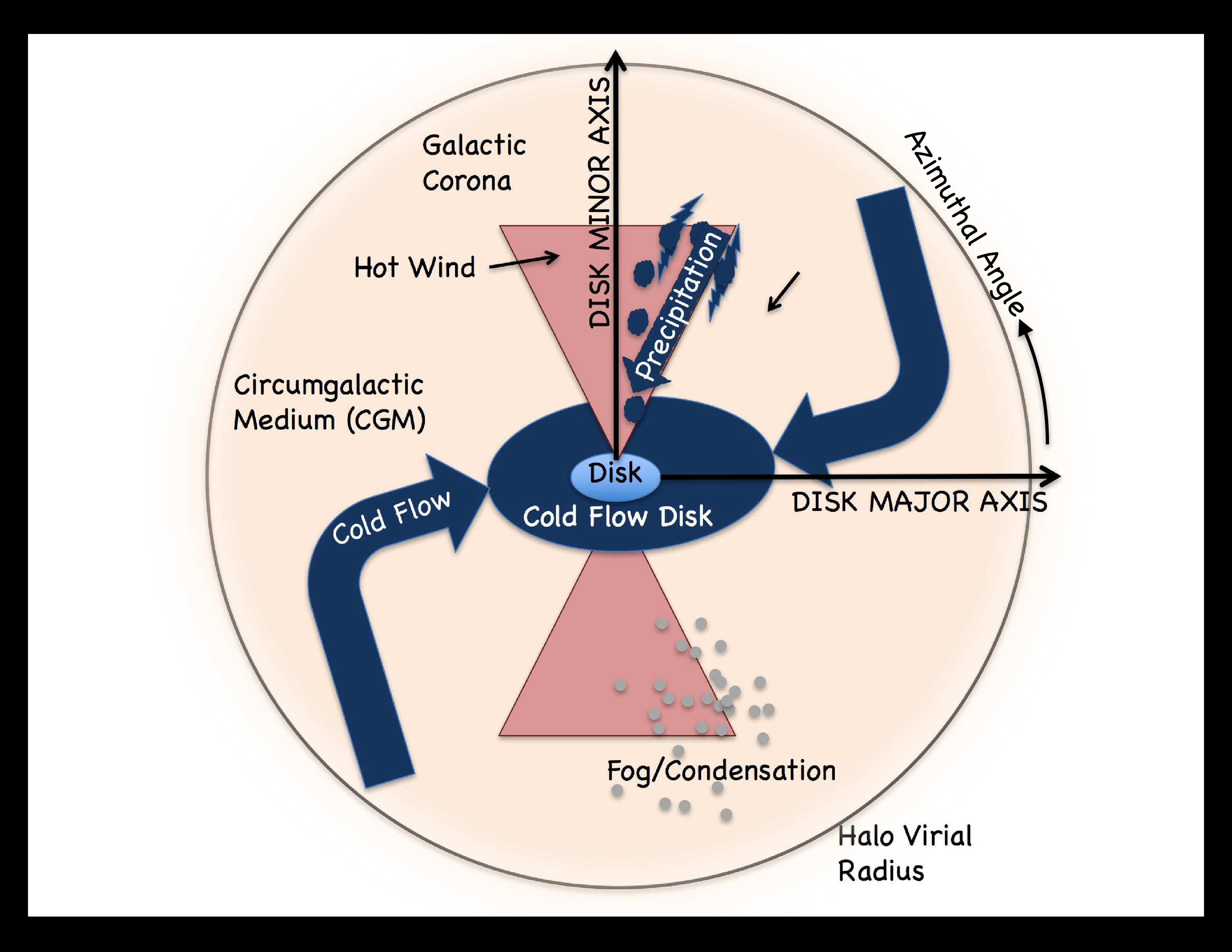 Schematic view of the galactic ecosystem