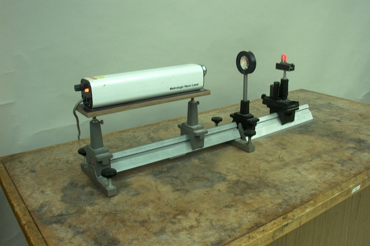 Laser beam diffracted by razor blade