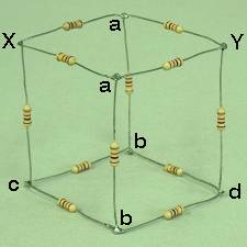 Resistor cube, face diagonal