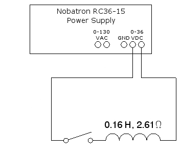 Schematic of inductor spark demonstration