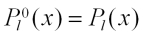 P-sub-l-superscript-zero of x equals P-sub l of x