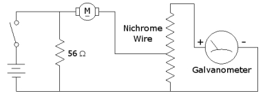 Schematic of back emf demonstration